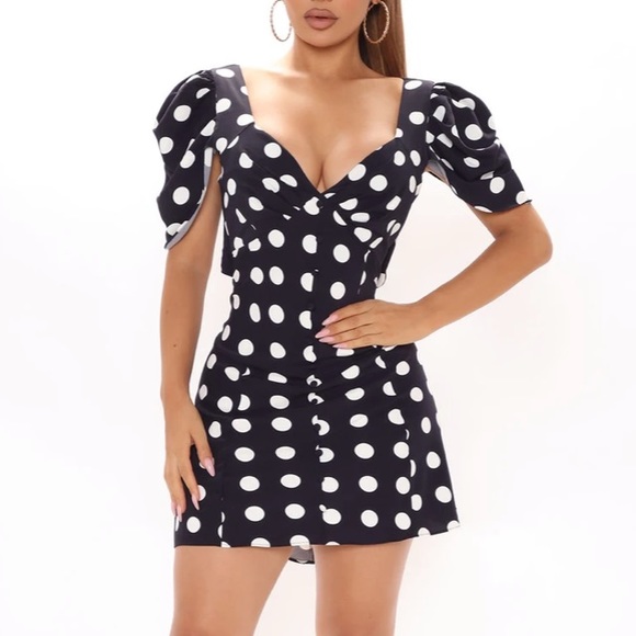 Fashion Nova Dresses & Skirts - Fashion Nova Blue Polka Dot Dress, S